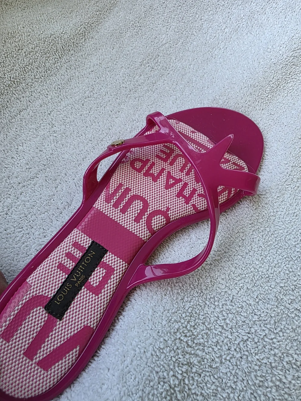 Louis Vuitton Women's Pink Jelly Sandals Size 36